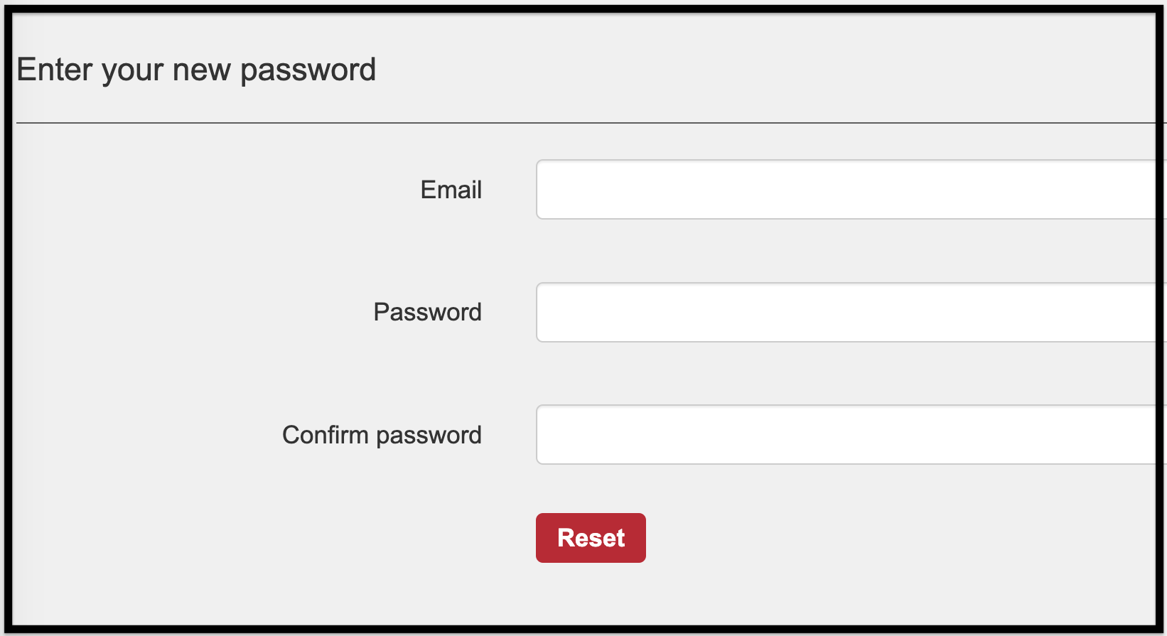 enter new password text boxes