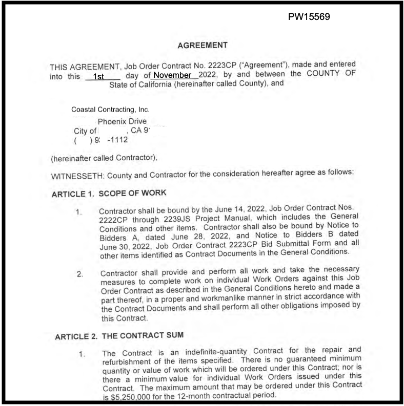 sample contract document scanned and stored in the system