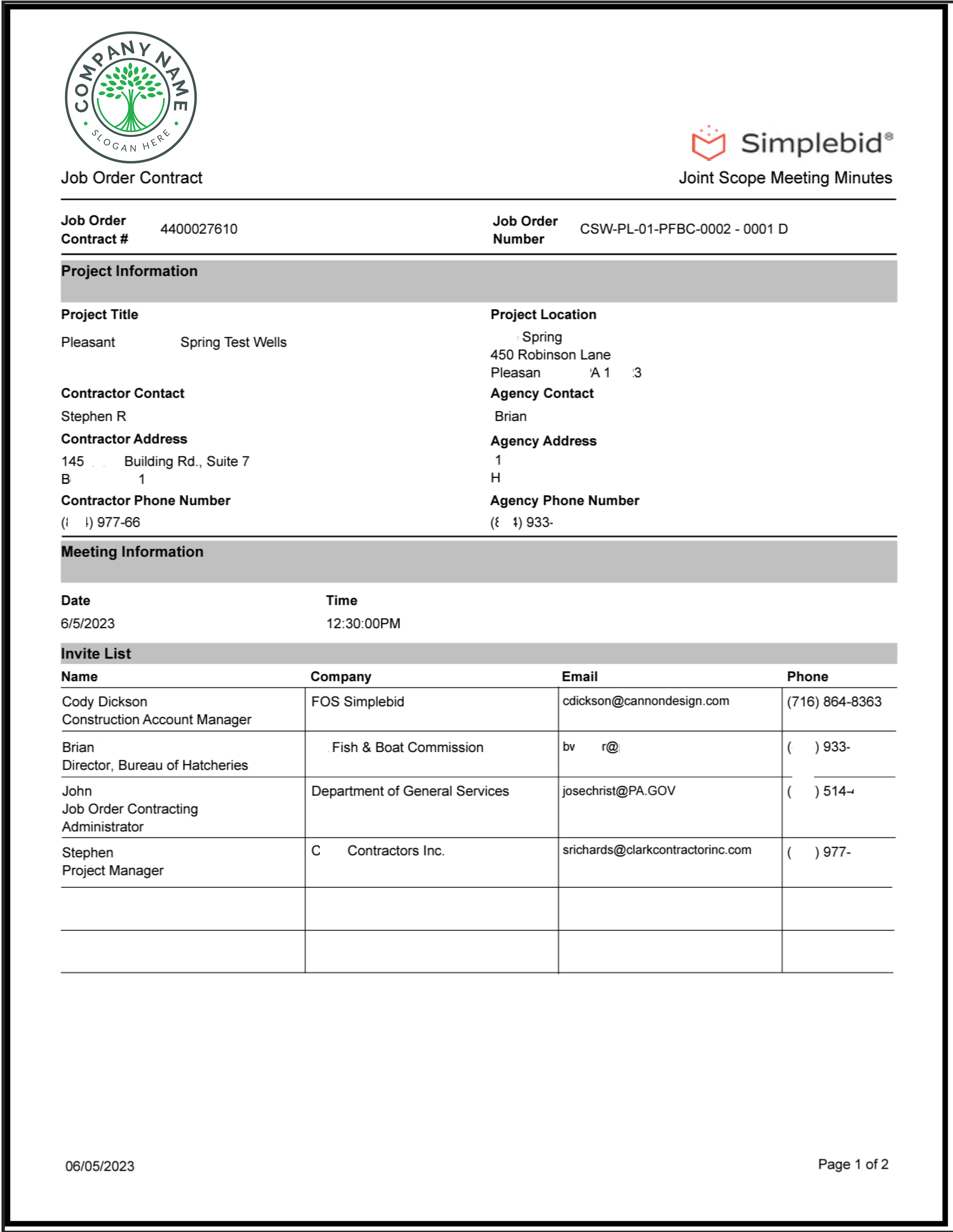 Uploaded Documents tab sample stored document