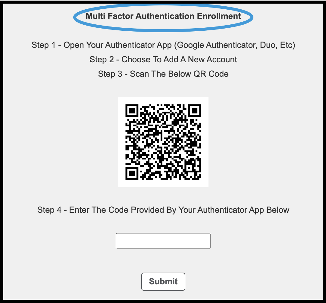 steps to enroll in Multi Factor Authentication