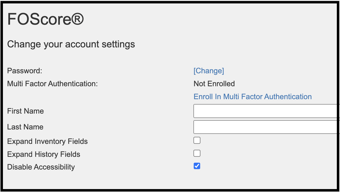 Change your account settings screen