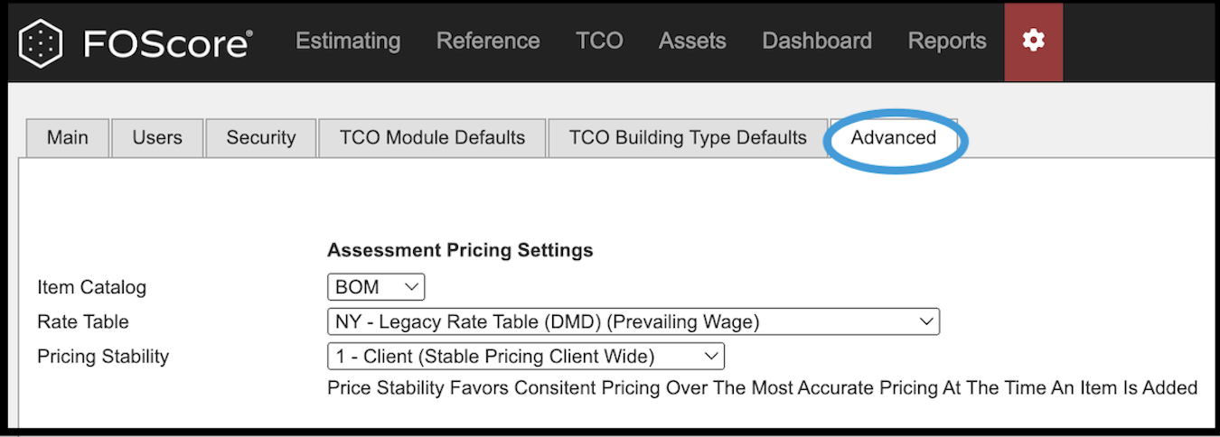 Advanced tab of Manage Client Settings 