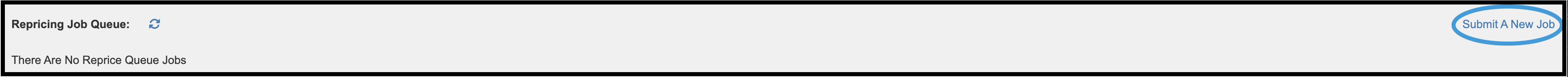 Submit a New Job link shown on repricing screen
