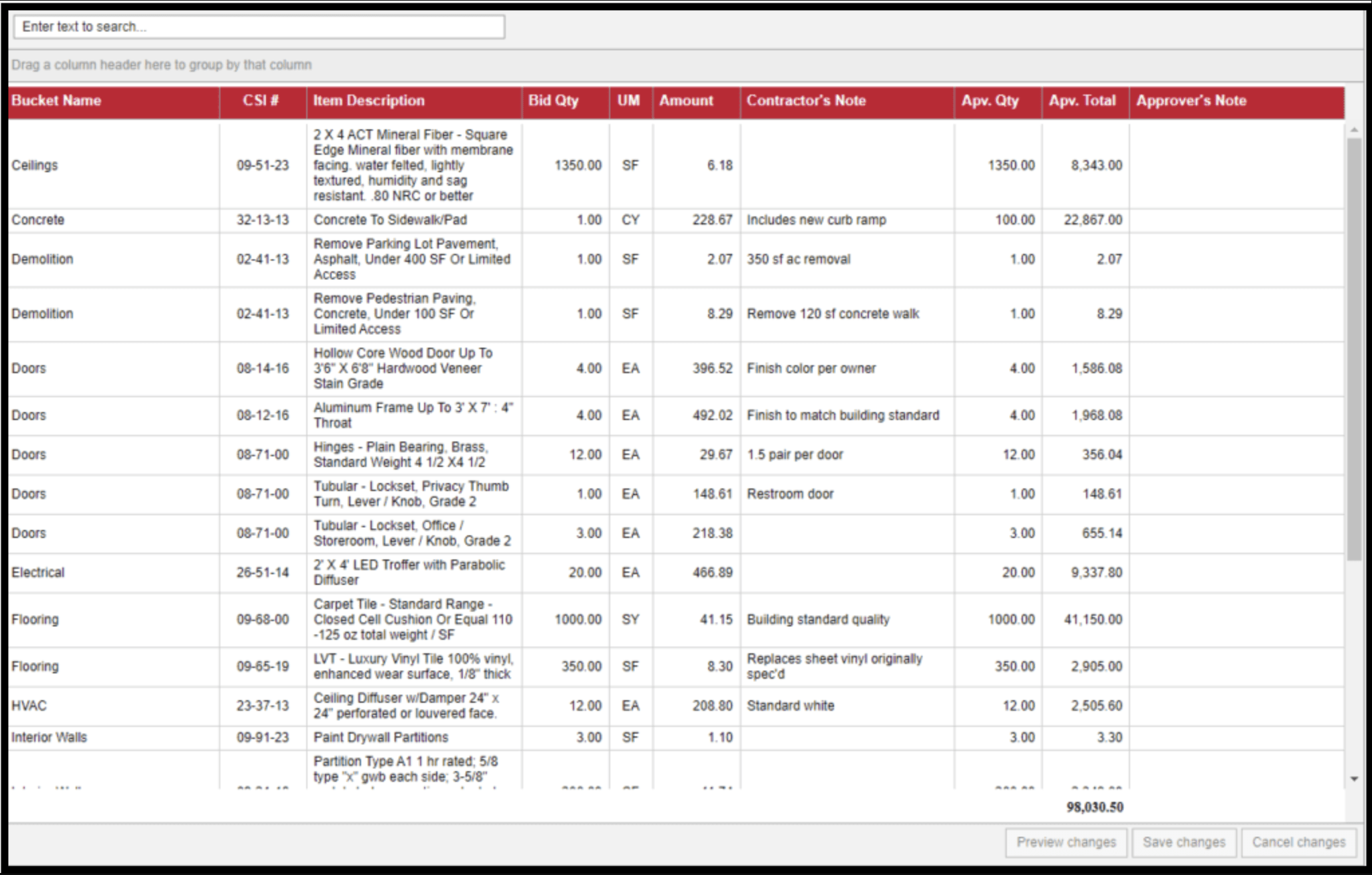 updated Proposal Review screen