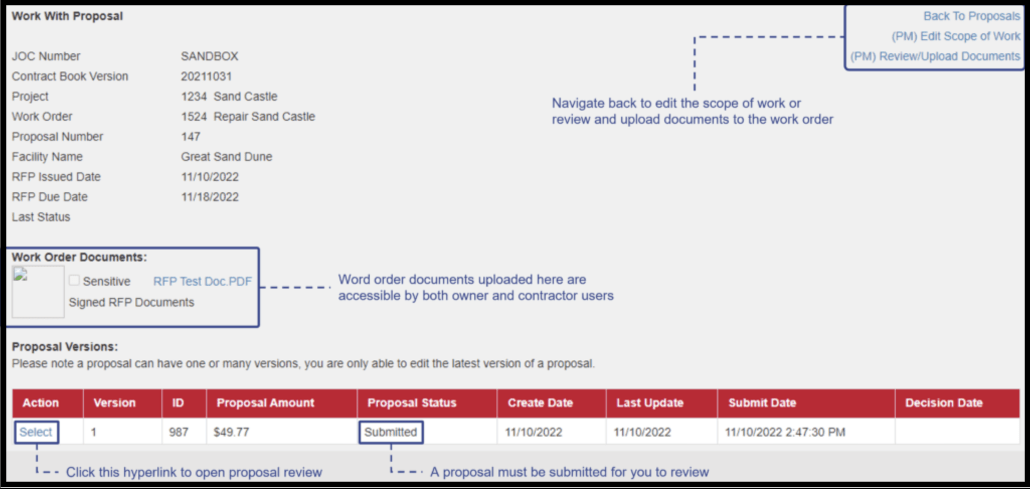 access work order documents